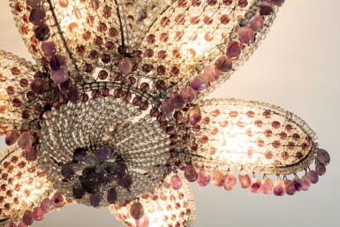 View full screen - View 1 of Lot 138. A crystal and glass chandelier, attributed to Maison Baguès, in the taste of Armand-Albert Rateau.