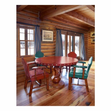 View full screen - View 1 of Lot 243. THOMAS MOLESWORTH | PAIR OF KEYHOLE ARMCHAIRS.