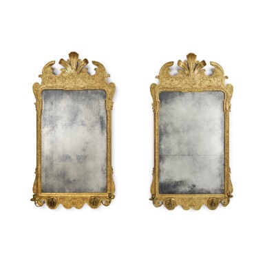 View full screen - View 1 of Lot 1120. A Pair of George II Gilt-Gesso Mirrors, Circa 1730.