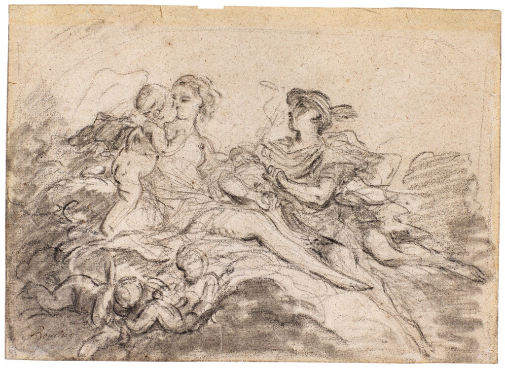 View full screen - View 1 of Lot 54. FRANÇOIS BOUCHER | VENUS, CUPID AND MERCURY.