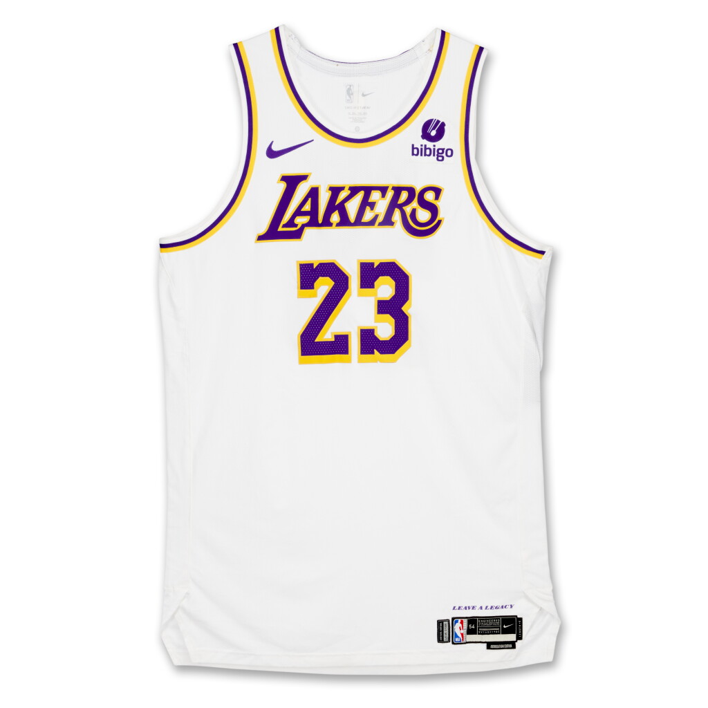 View full screen - View 1 of Lot 94. LeBron James Los Angeles Lakers 2023-2024 Game Worn Association Edition Jersey.