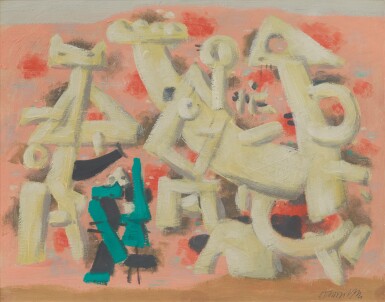 View full screen - View 1 of Lot 38. Heitere Bewegung auf Rosa (Cheerful Movement on Pink) .