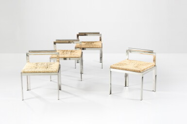 View full screen - View 1 of Lot 116. Ensemble de quatre chaises REY.
