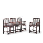 A set of four hardwood low-back armchairs, Qing dynasty, 19th century | 清十九世紀 硬木玫瑰椅四張成堂