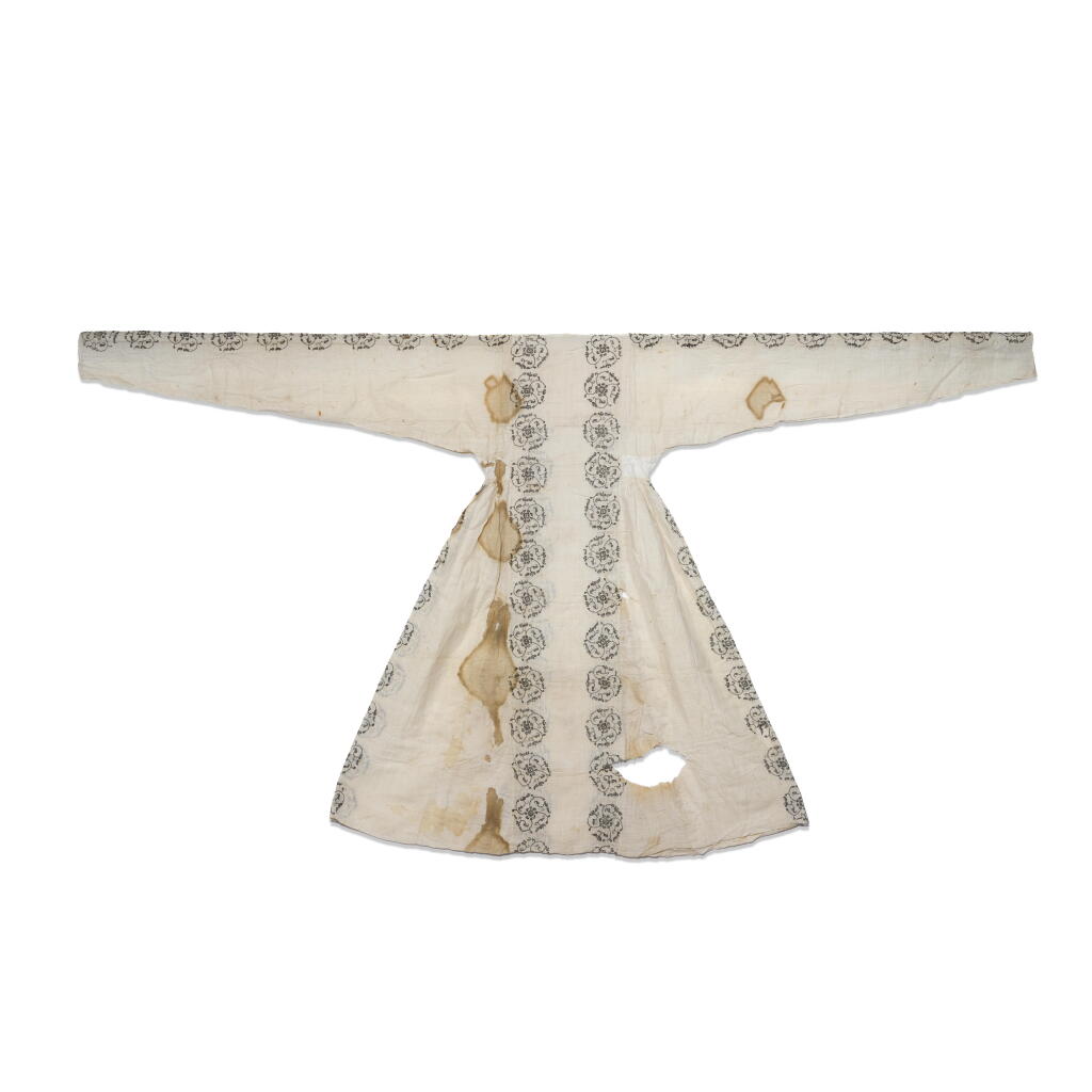 View full screen - View 1 of Lot 141. An embroidered robe, Persia or Central Asia, first half 14th century.