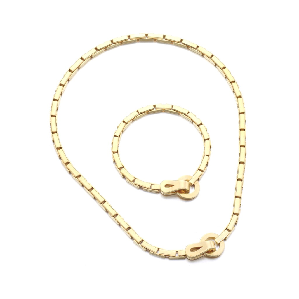 View full screen - View 1 of Lot 1198. Gold demi-parure, 'Agrafe'.