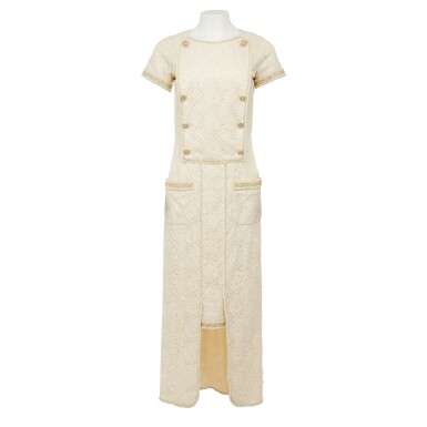 View full screen - View 1 of Lot 40. By Karl Lagerfeld Ivory Lace Dress, Resort 2014.