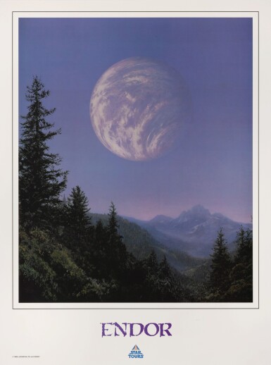 View full screen - View 1 of Lot 101. STAR TOURS, SET OF 7 FICTIONAL TRAVEL POSTERS AND IDENTIFICATION LABELS, US 1986.