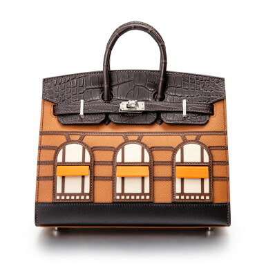 View full screen - View 1 of Lot 8513. Limited Edition Birkin Faubourg 20cm in Madame, Matte Crocodile, Sombrero, Epsom and Swift Leather with Palladium Hardware, 2020.