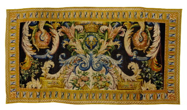 View full screen - View 1 of Lot 47. A Royal Louis XIV Savonnerie Fragmentary Carpet, Circa 1668-1688.