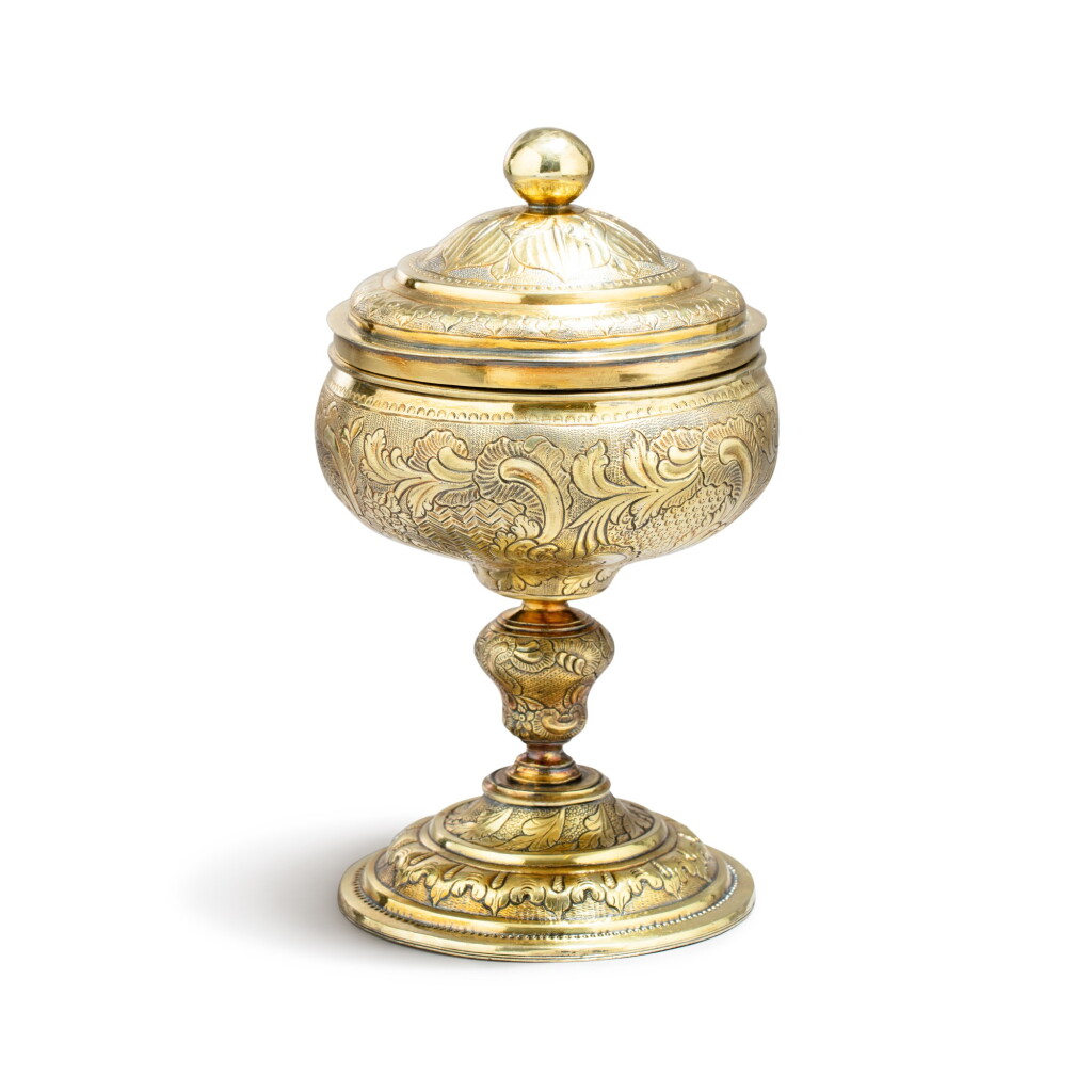 View full screen - View 1 of Lot 282. A Mexican silver-gilt covered cup, assay master Diego Gonzalez de la Cueva, Mexico, circa 1740.