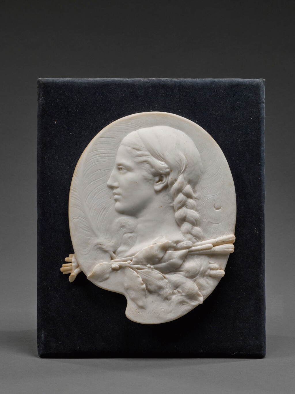 View full screen - View 1 of Lot 85. Relief of a female painter.