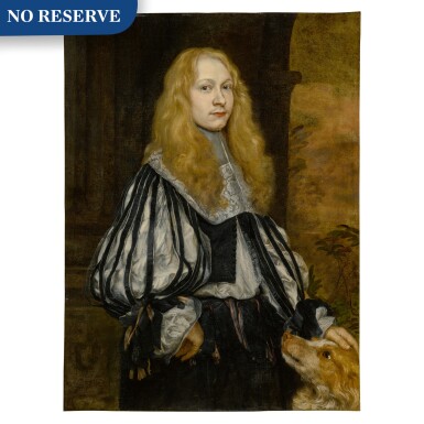 View full screen - View 1 of Lot 633. Portrait of a man and his dog .