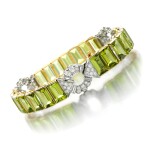 Peridot and diamond bracelet