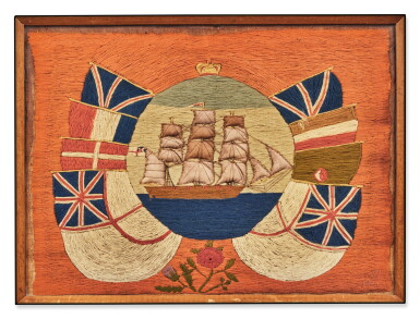 View full screen - View 1 of Lot 245. Five Assorted Early Victorian Framed Needlework pictures, 19th Century.