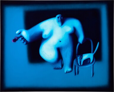 View full screen - View 1 of Lot 363. Woman with Cat and Butterfly.