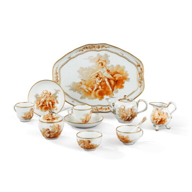 View full screen - View 1 of Lot 77. A Meissen cased tête à tête tea service, circa 1763-1774.