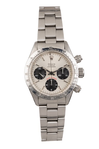 View full screen - View 1 of Lot 10. ROLEX | Daytona, Ref 6265 A Stainless Steel Chronograph Wristwatch with Bracelet 1979.