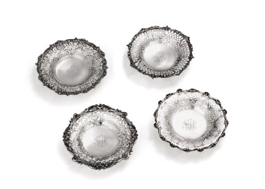 View full screen - View 1 of Lot 24. Four American silver bonbon dishes, Tiffany & Co., New York, 1873-1891.