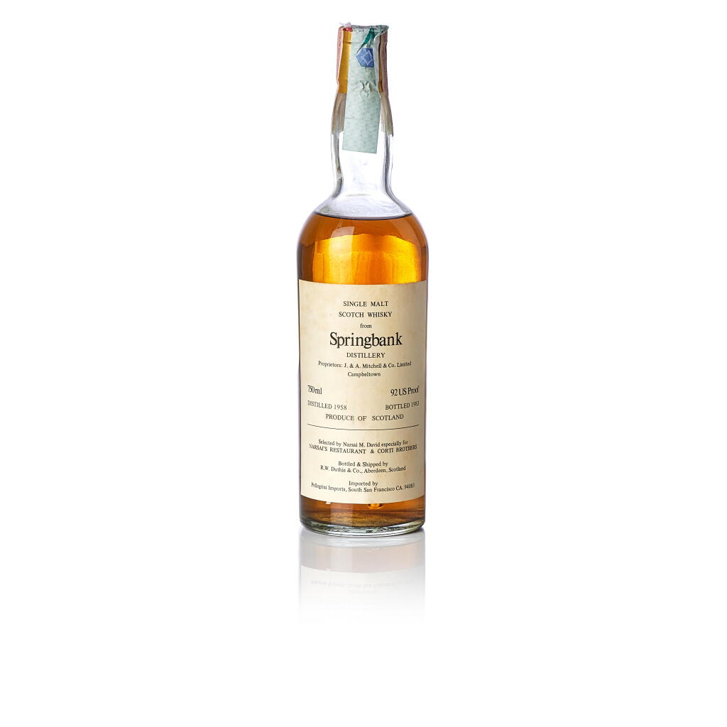 Springbank 1958 - 1983 Corti Brothers 92 US Proof 1958 (1 BT75)