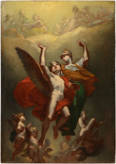 View full screen - View 1 of Lot 42. Minerva Leading the Genius of the Arts into Immortality | Minerve conduisant le Génie des Arts à l'Immortalité.