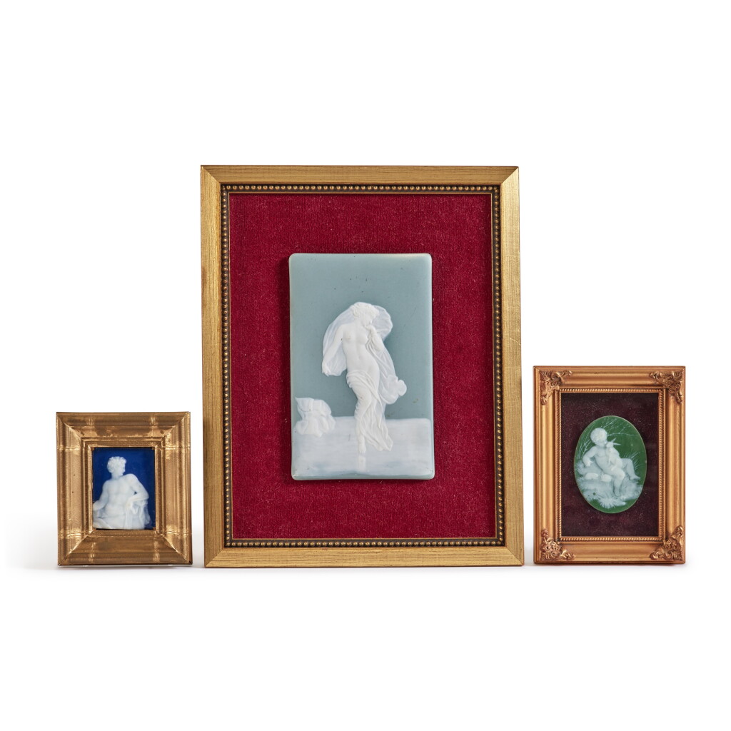 View full screen - View 1 of Lot 384. Three Continental Pâte-sur-Pâte Plaques, Late 19th/ Early 20th Century.