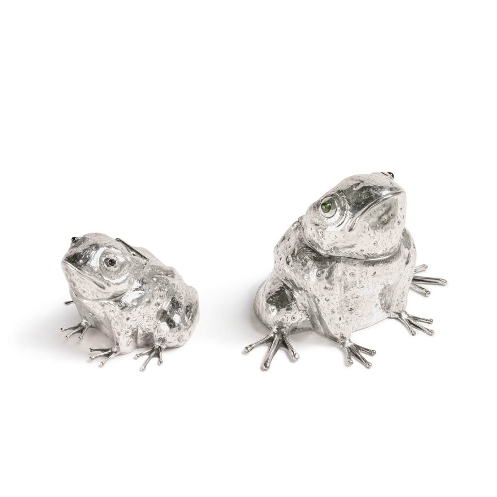 View full screen - View 1 of Lot 779. Two Italian Silver Frog-Form Boxes, Mario Buccellati, Milan, Circa 1934-44.