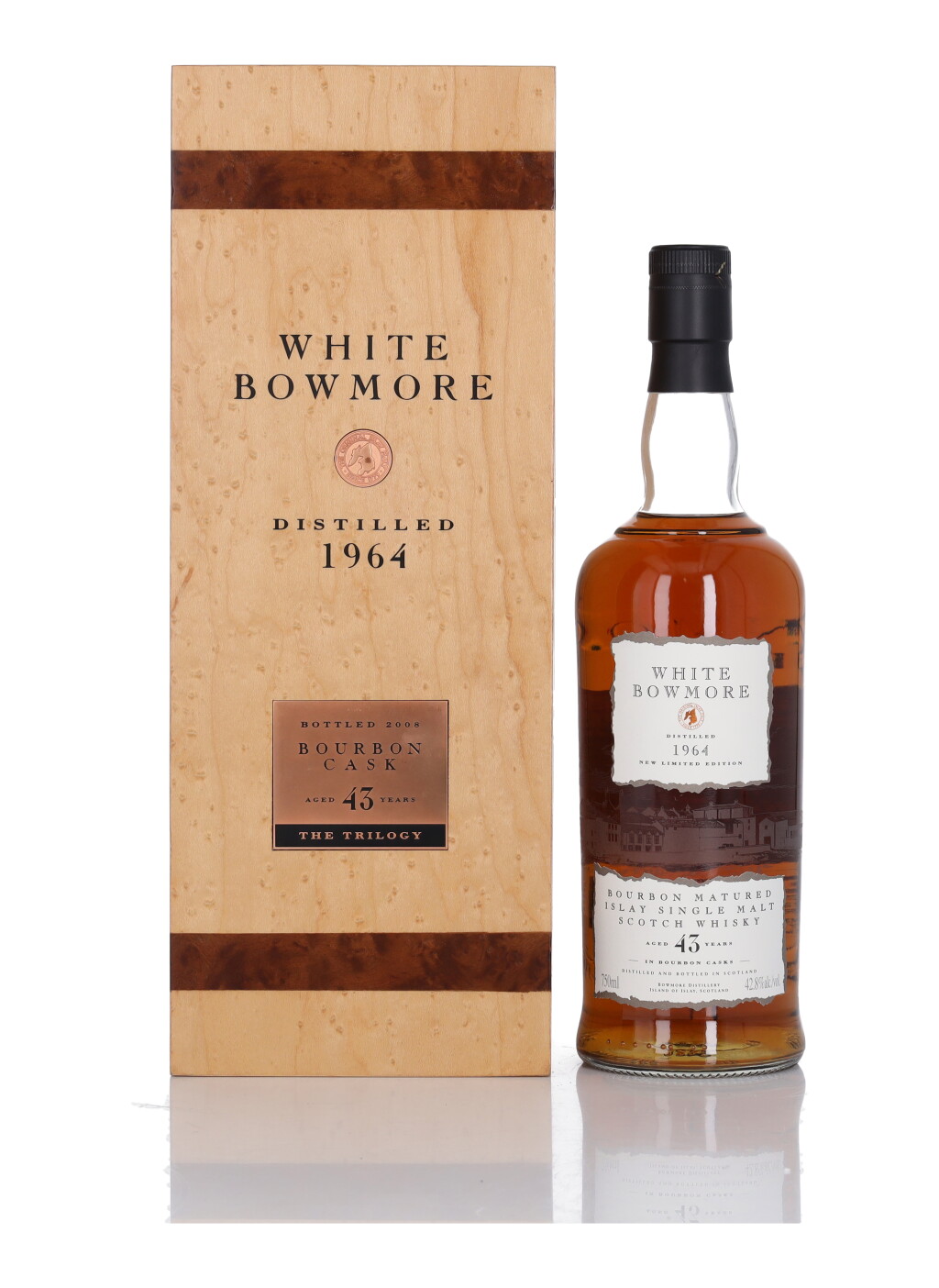 View full screen - View 1 of Lot 93. Bowmore White Bourbon Cask 43 Year Old 42.8 abv 1964 (1 Bottle 75cl).