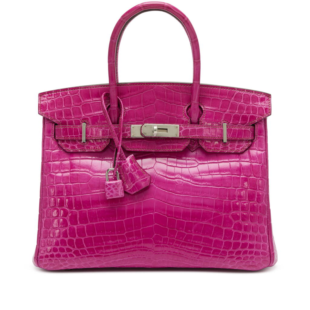 View full screen - View 1 of Lot 164. Rose Pourpre Shiny Niloticus Crocodile Birkin 30 Palladium Hardware, 2011.