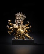 Statuette d'Hayagriva en bronze doré, dynastie Qing, XVIIIe siècle | A gilt-bronze figure of Hayagriva, Qing dynasty, 18th century