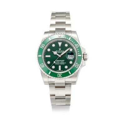 View full screen - View 1 of Lot 107. ROLEX | SUBMARINER "HULK", REFERENCE 116610LV, A STAINLESS STEEL WRISTWATCH WITH DATE AND BRACELET, CIRCA 2019.