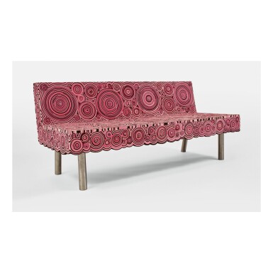View full screen - View 1 of Lot 291. FERNANDO CAMPANA AND HUMBERTO CAMPANA | "SUSHI" SOFA (BLACK AND PINK).