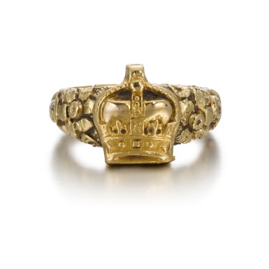 View full screen - View 1 of Lot 114. A Royal commemorative gold ring, circa 1821.