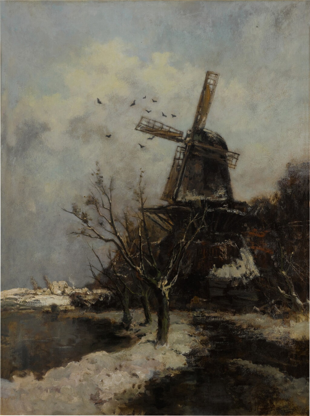 View full screen - View 1 of Lot 89. Windmill by a Stream in Winter.