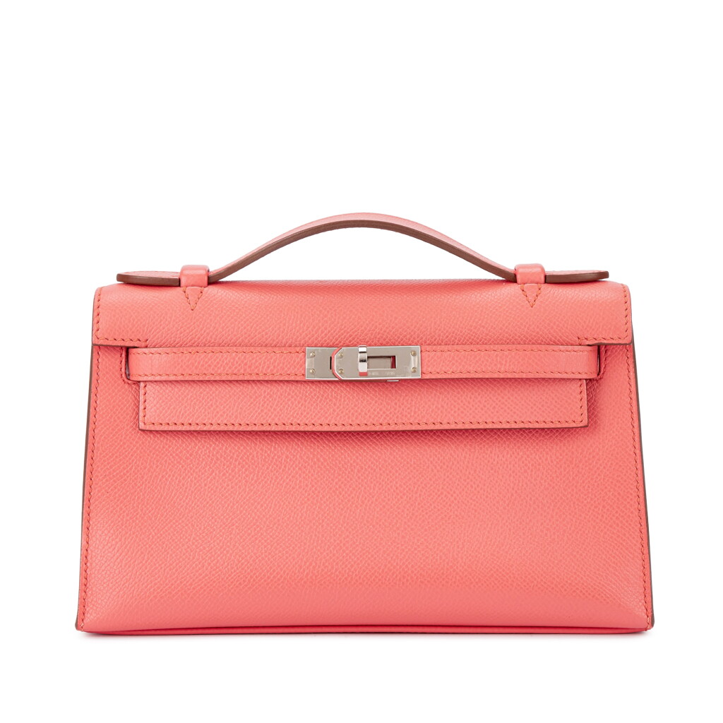 View full screen - View 1 of Lot 1645. Flamingo Epsom Kelly Pochette Palladium Hardware, 2014.