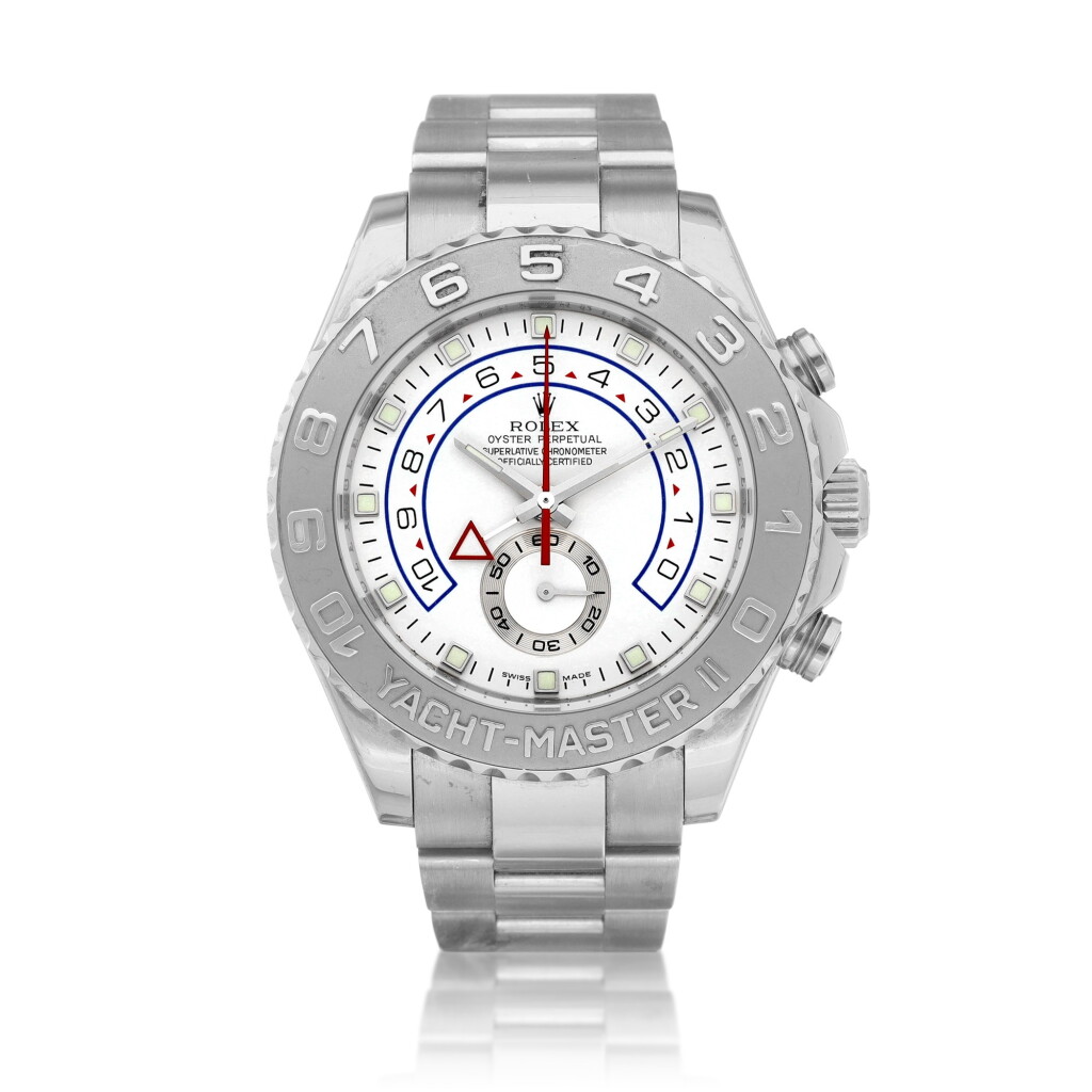 View full screen - View 1 of Lot 2103. Yacht-Master II, Reference 116689 | A white gold regatta countdown chronograph wristwatch with bracelet, Circa 2007 | 勞力士 | Yacht-Master II 型號116689 | 白金賽艇倒計時鏈帶腕錶,約2007年製.
