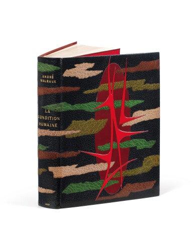 View full screen - View 1 of Lot 70. MALRAUX. La condition humaine. 1933. Rel. Bonet. Edition originale. 1/39 réimposés. Envoi a.s. à Louis de Sadeleer.