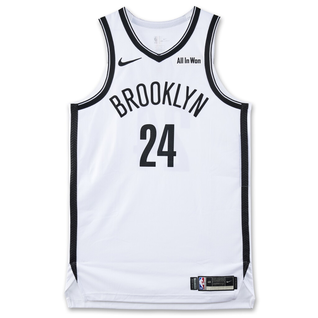 View full screen - View 1 of Lot 53. Cam Thomas Brooklyn Nets 2025-2026 NBA Tip-Off Game Worn Association Edition Jersey .