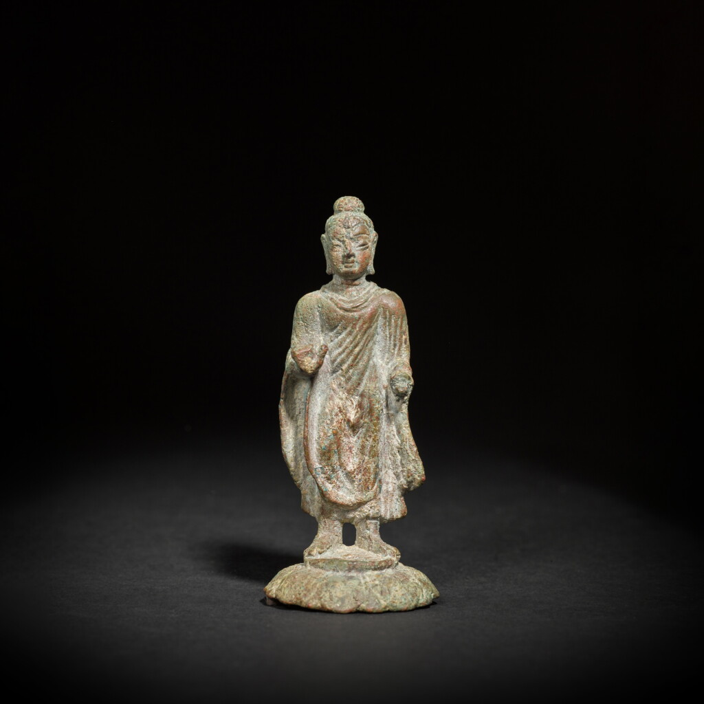 View full screen - View 1 of Lot 805. A copper alloy figure of Buddha, Ancient Region of Gandhara, circa 6th century.
