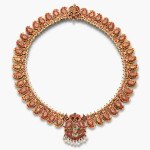 Gold, Ruby, Emerald, Seed Pearl and Diamond Necklace
