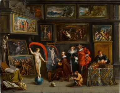 View full screen - View 1 of Lot 440. A painter in his studio.