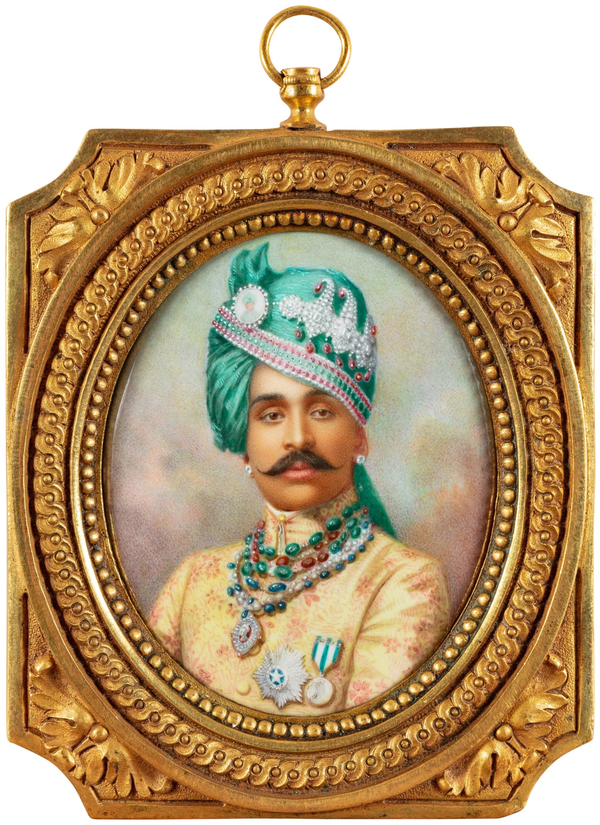 An Enamel Portrait Of Maharaja Sajjan Singh Of Ratlam Signed By Raoul an-enamel-portrait-of-maharaja-sajjan-singh-of-ratlam-signed-by-raoul