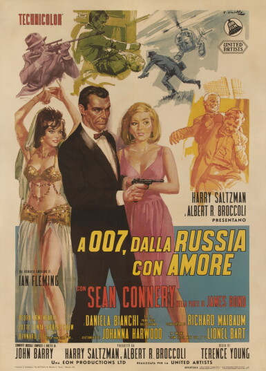 View full screen - View 1 of Lot 54. From Russia with Love/ A 007, Dalla Russia con Amore (1963), first Italian release poster (1964).