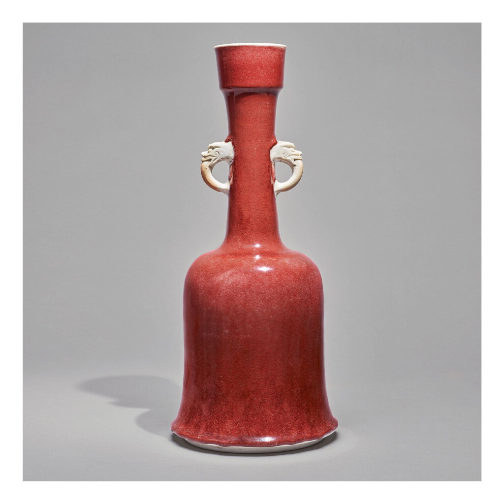 View full screen - View 1 of Lot 108. A RARE COPPER-RED-GLAZED 'LANGYAO' MALLET VASE, QING DYNASTY, KANGXI PERIOD.