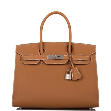 View full screen - View 1 of Lot 78. Gold Epsom Leather Sellier Birkin 30 Palladium Hardware, 2020.