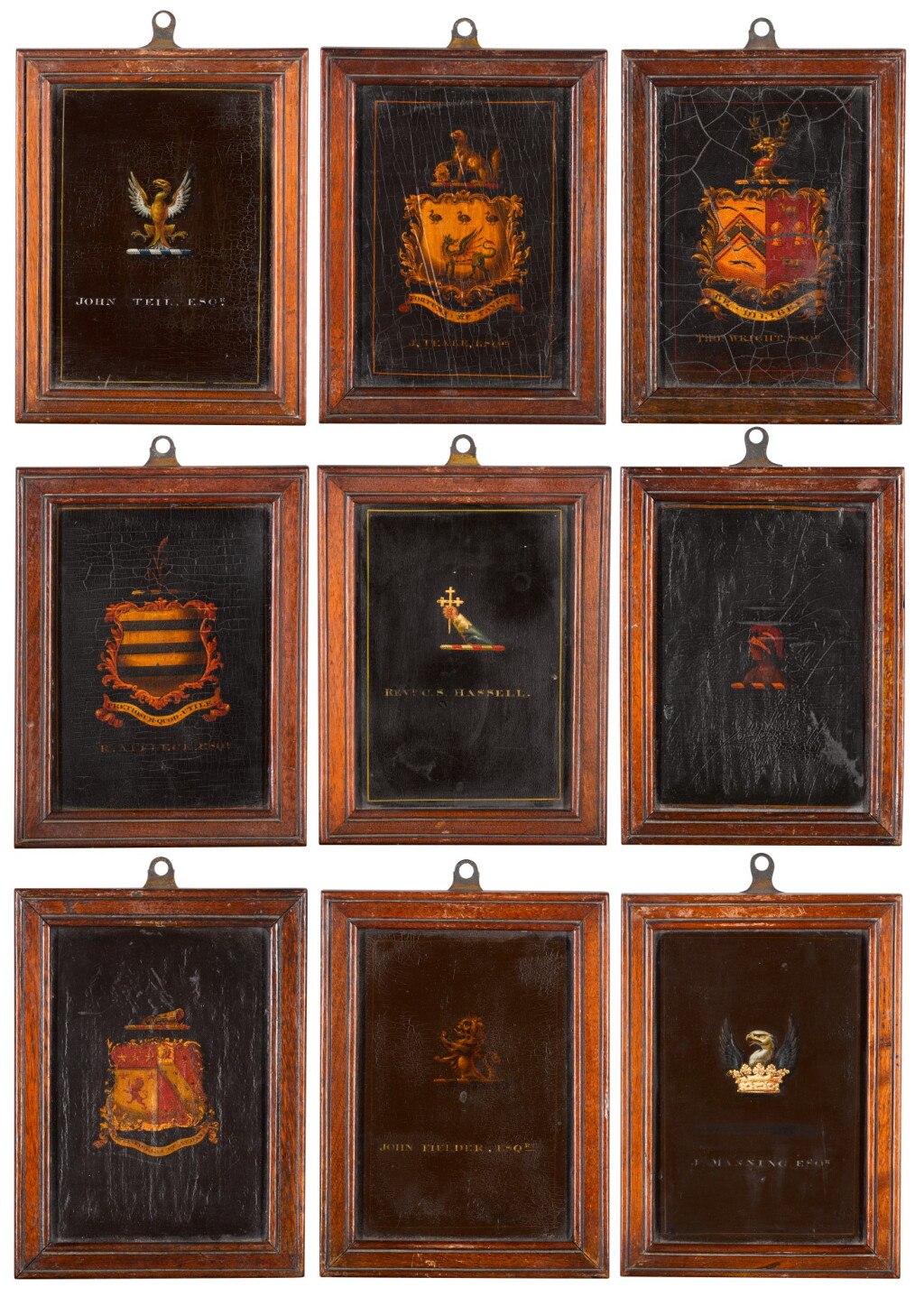 View full screen - View 1 of Lot 58. A SET OF NINE ARMORIAL PANELS, LATE 18TH CENTURY/EARLY 19TH CENTURY.