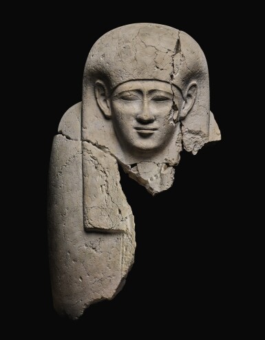 View full screen - View 1 of Lot 60. A FRAGMENTARY EGYPTIAN LIMESTONE SARCOPHAGUS LID, 30TH DYNASTY/EARLY PTOLEMAIC PERIOD, CIRCA 380-200 B.C..