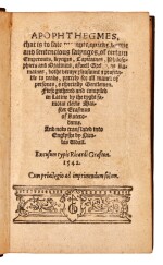Erasmus | Apophthegmes, 1542, first edition in English