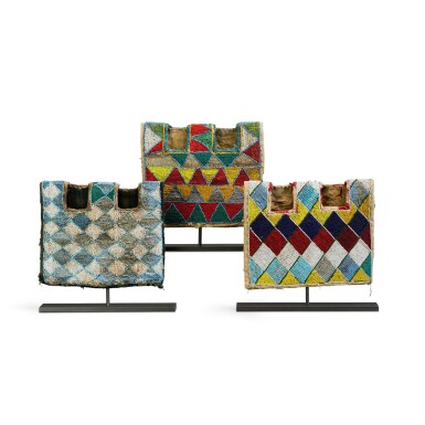 View full screen - View 1 of Lot 152. Nigeria, Yoruba Peoples, mid-20th century | Three Ibeji Beaded Jackets.