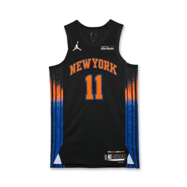 View full screen - View 1 of Lot 4. Jalen Brunson New York Knicks 2025-2026 Emirates NBA Cup Game Worn Statement Edition Jersey | 37 Points.